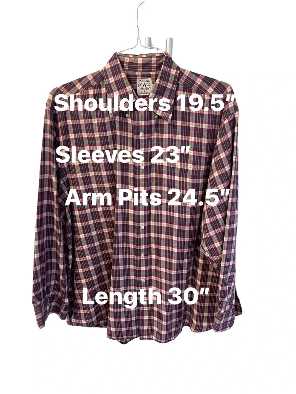 Brooks Brothers 1818 Men's Plaid Button-Down Sport Shirt Cotton  Multicolor Sz L
